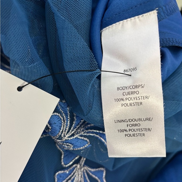 JS Collections Blue Appliqué Gown - Picture 5 of 8